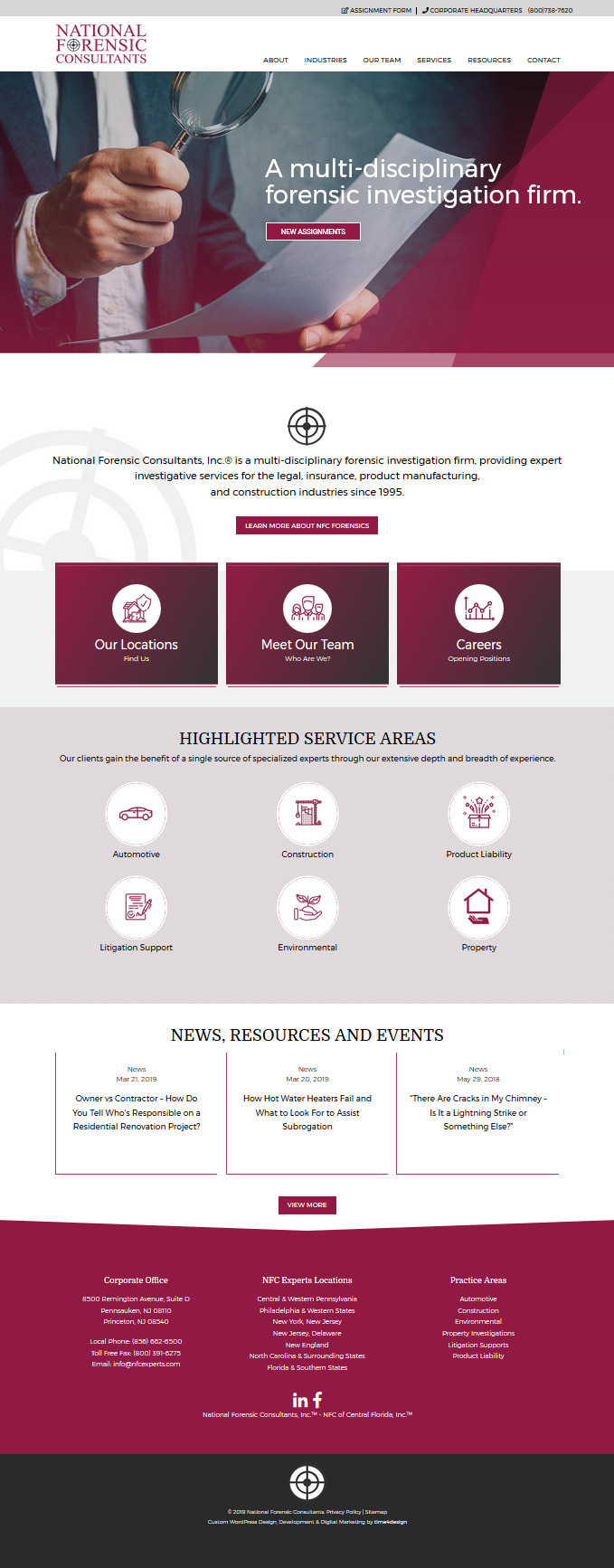 NFC Website Homepage Design